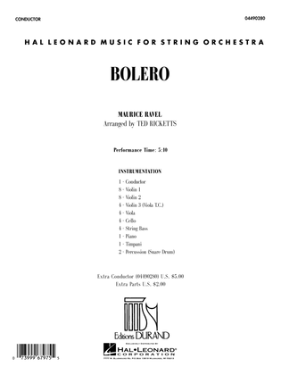Book cover for Boléro (arr. Ted Ricketts) - Full Score