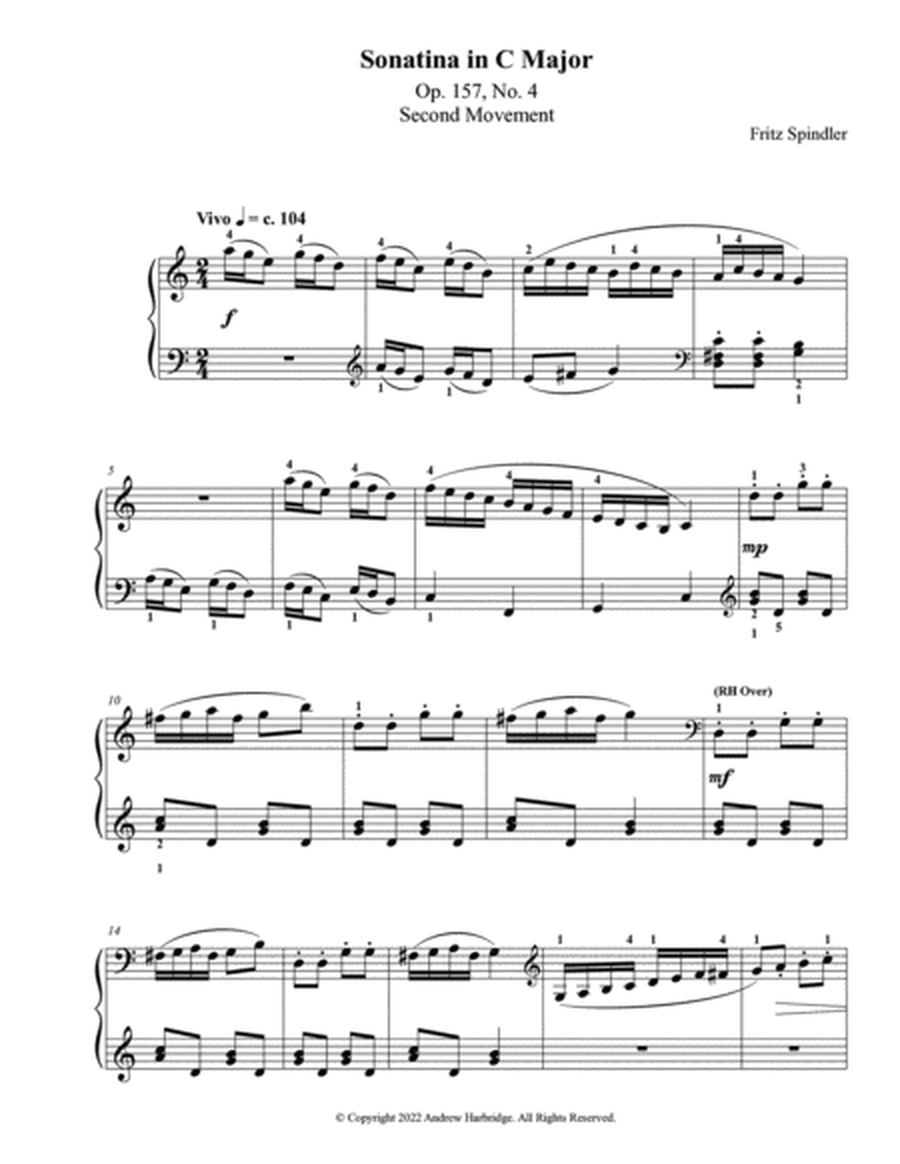 Sonatina in C Major, Op. 157, No. 4 - 2nd Mov't ONLY image number null