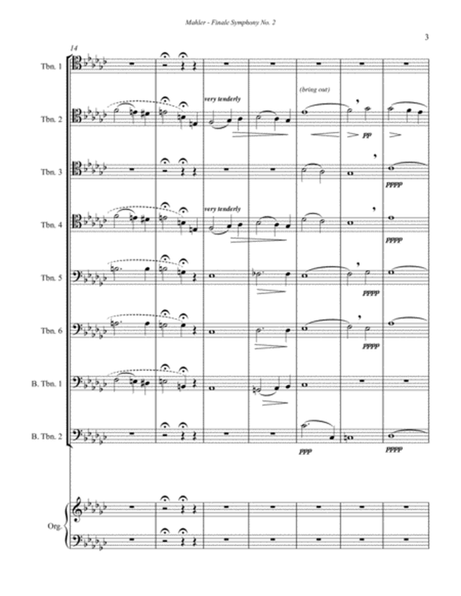 Finale from Symphony No. 2 for 8-part Trombone Ensemble and optional Organ image number null