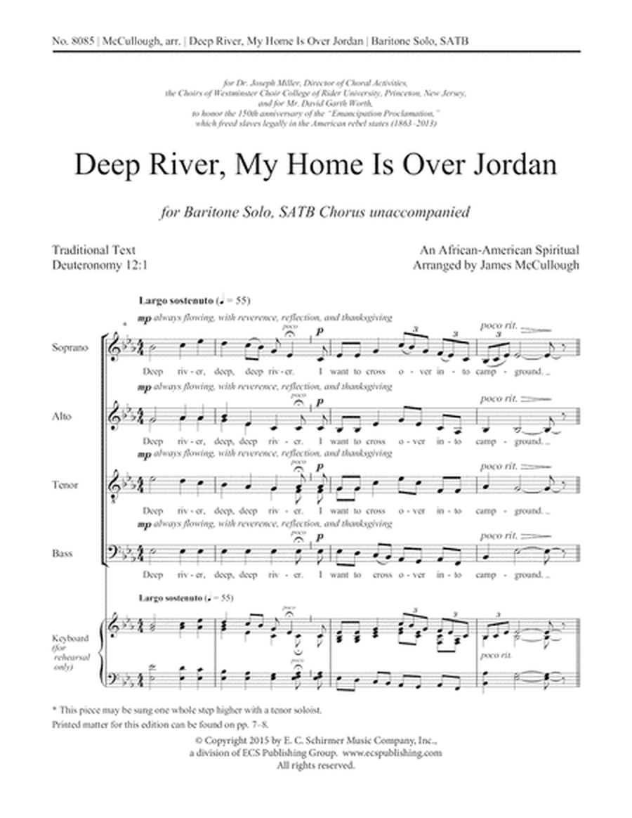 Deep River, My Home Is Over Jordan (Downloadable)