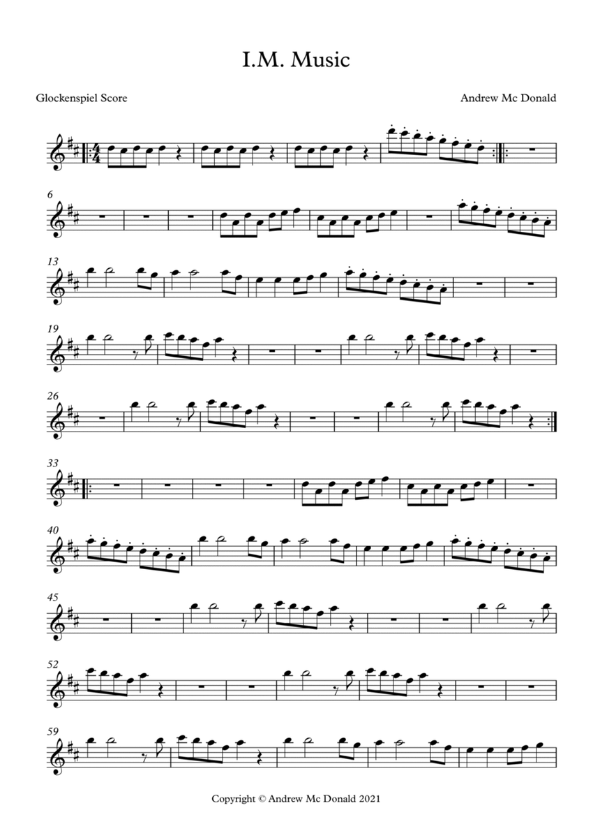 I.M. Music Glockenspiel Score