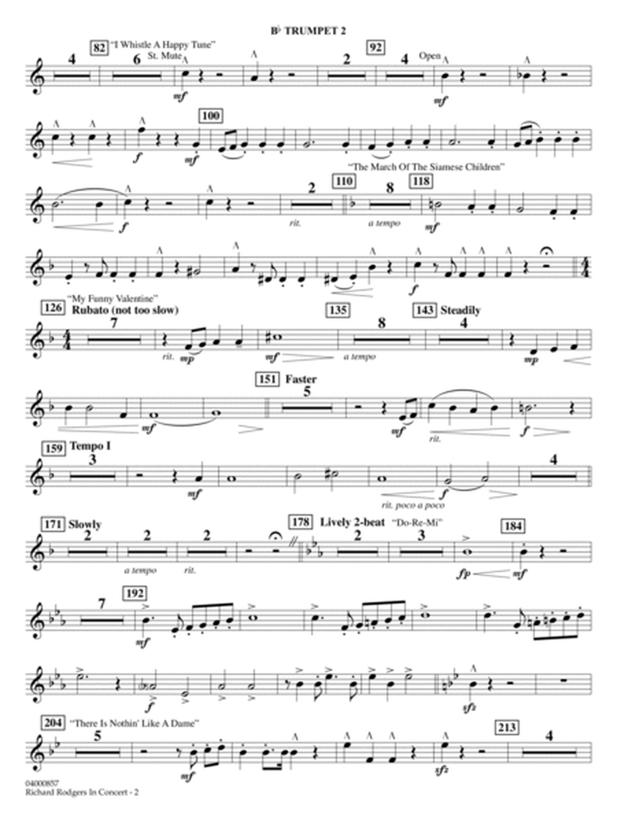 Richard Rodgers in Concert (Medley) (arr. Mac Huff, Paul Murtha) - Bb Trumpet 2