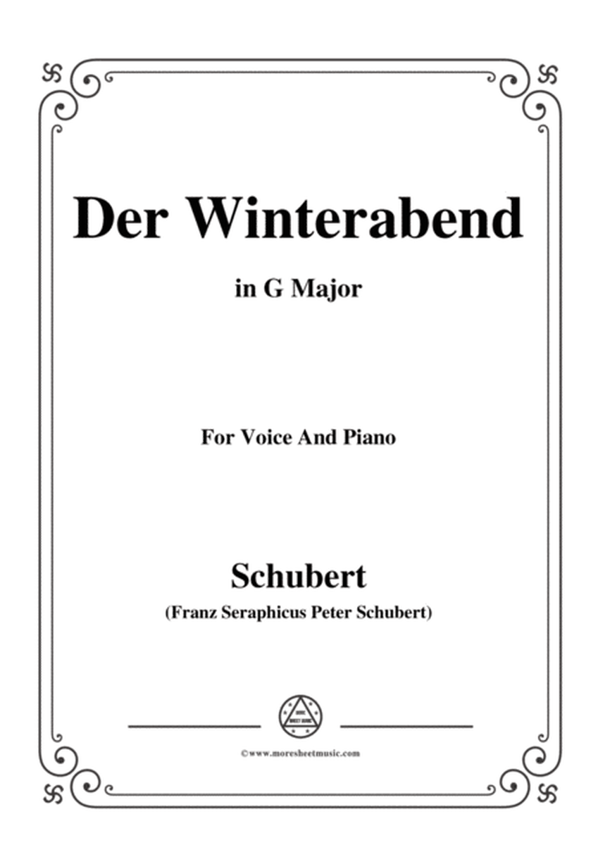 Schubert-Der Winterabend,in G Major,D.938,for Voice and Piano image number null