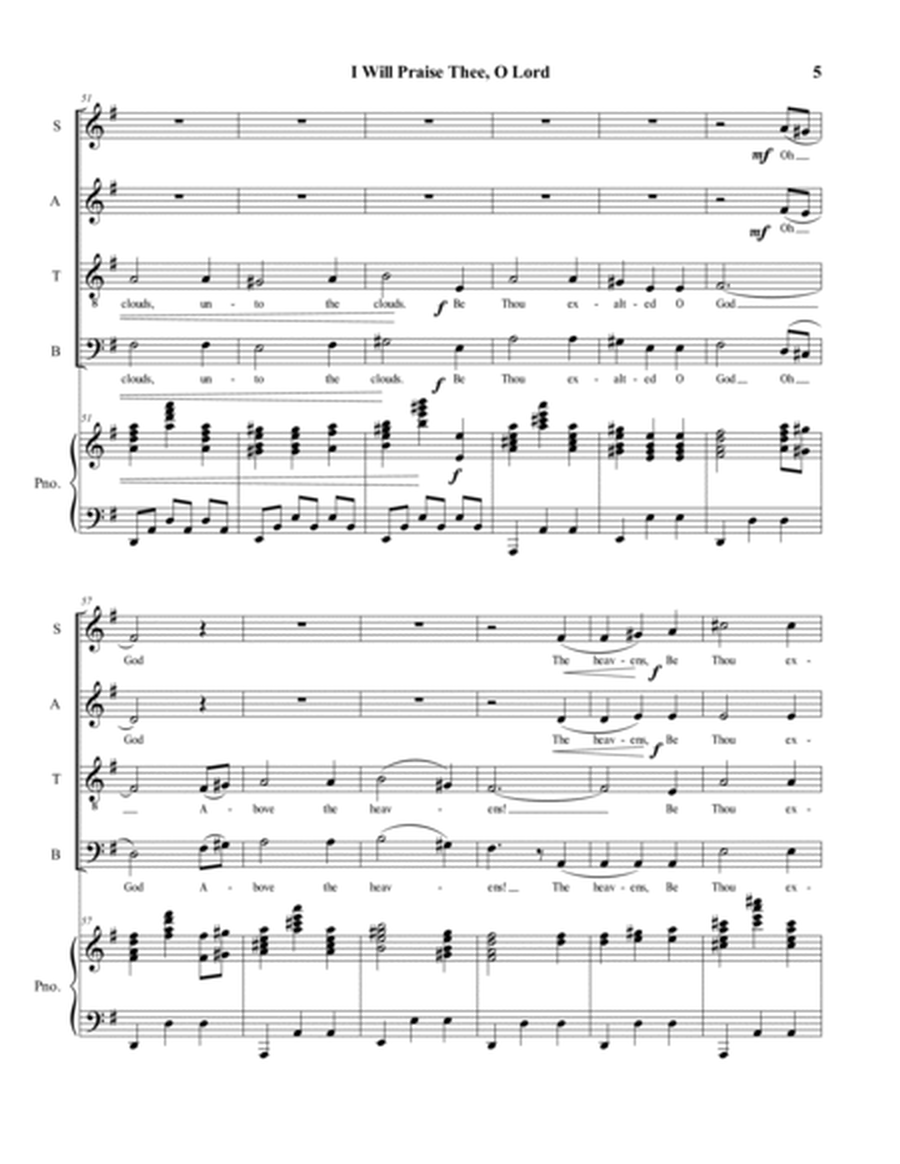 I Will Praise Thee, O Lord (SATB Choir) image number null