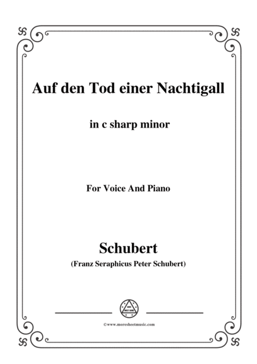 Schubert-Auf den Tod einer Nachtigall,in c sharp minor,for Voice&Piano image number null