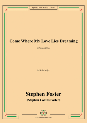 Book cover for S. Foster-Come Where My Love Lies Dreaming,in B flat Major