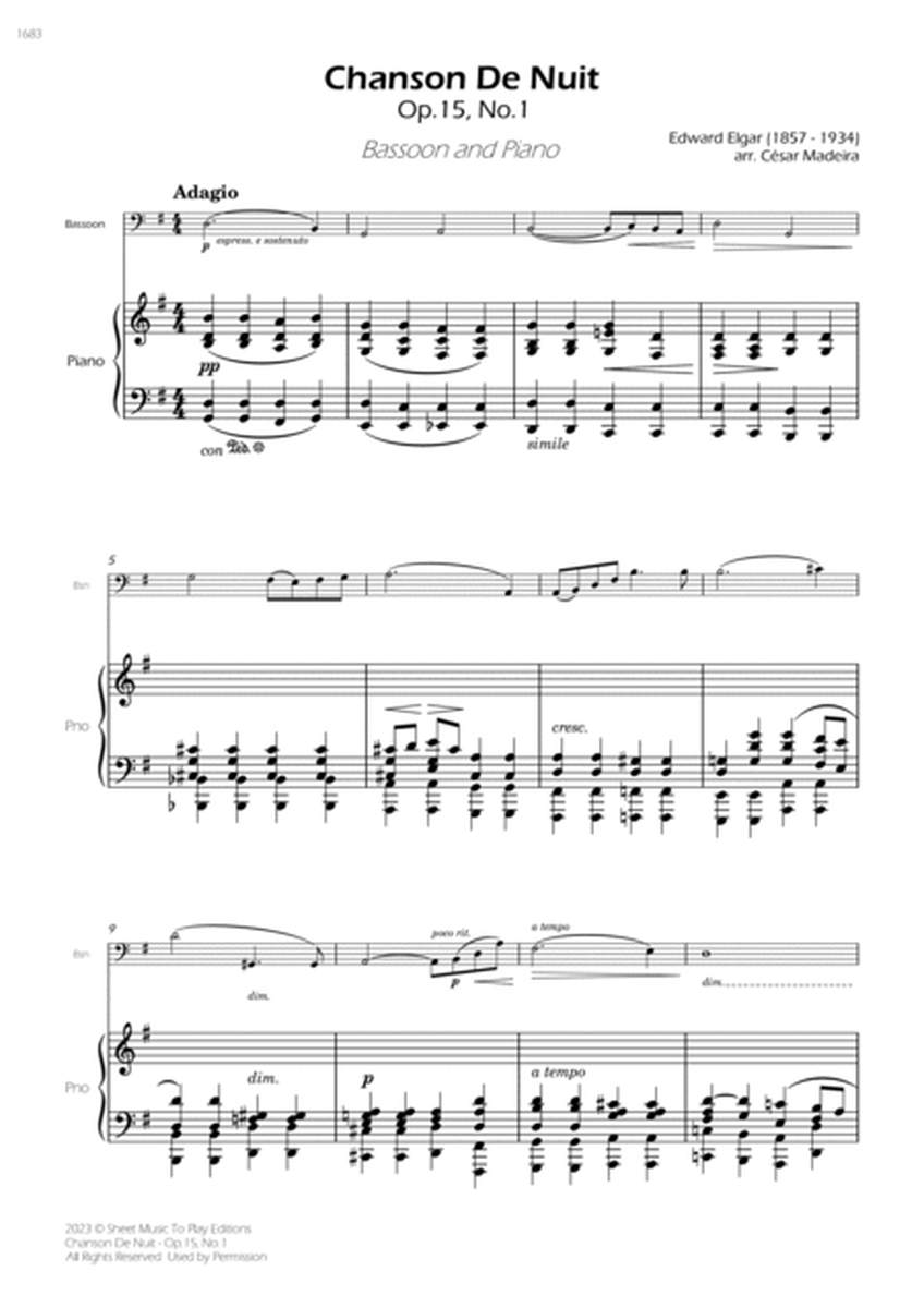 Chanson De Nuit, Op.15 No.1 - Bassoon and Piano (Full Score and Parts) image number null