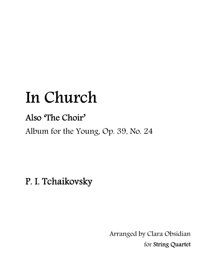 Album for the Young, op 39, No. 24: In Church for String Quartet image number null