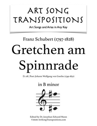 Book cover for SCHUBERT: Gretchen am Spinnrade, D. 118 (transposed to B minor)