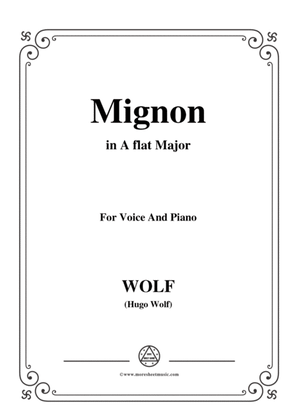 Book cover for Wolf-Mignon in A flat Major,for Voice and Piano