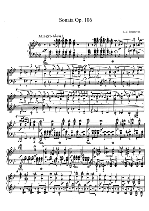 Beethoven Sonata No. 29 Op. 106 in B-flat Major