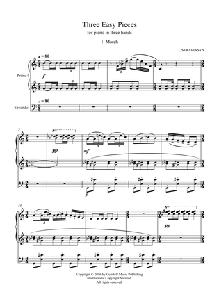 Book cover for Three Easy Pieces for piano in three hands 1. March