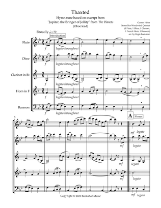 Thaxted (hymn tune based on excerpt from "Jupiter" from The Planets) (Bb) (Woodwind Quintet - 1 Flut