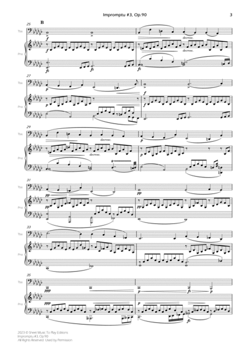 Impromptu No.3, Op.90 - Tuba and Piano (Full Score and Parts) image number null