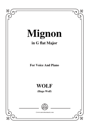 Book cover for Wolf-Mignon in G flat Major,for Voice and Piano