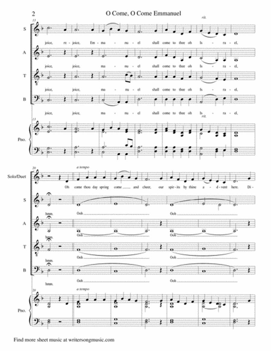 O Come, O Come Emmanuel - Acapella SATB Choir image number null