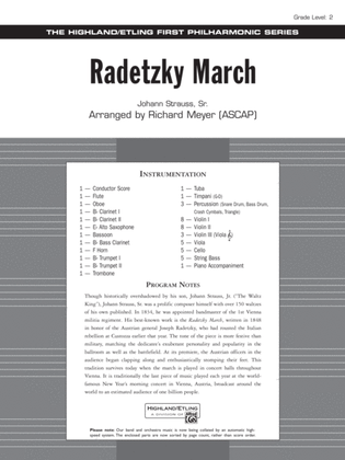 Book cover for Radetzky March: Score