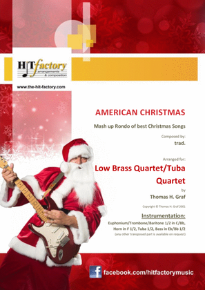 Book cover for American Christmas - Mash up Rondo of best Christmas Songs - Low Brass Quartet/Tuba Quartet