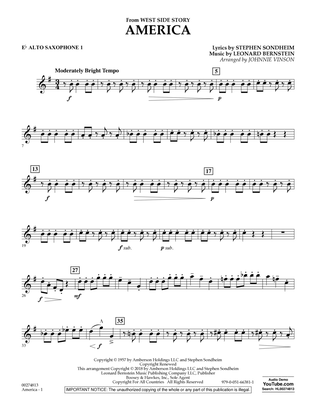 America (from West Side Story) (arr. Vinson) - Eb Alto Saxophone 1
