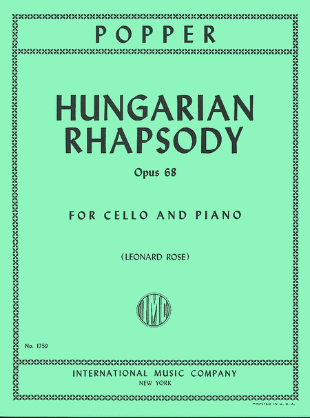 David Popper: Hungarian Rhapsody, Op.us68