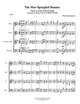 Book cover for The Star-Spangled Banner for Woodwind Quartet