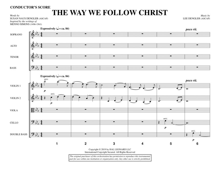 The Way We Follow Christ - Full Score