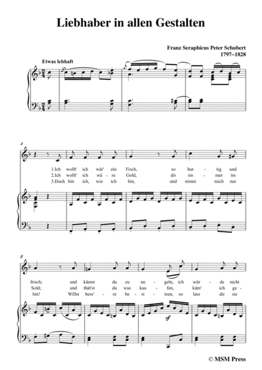 Schubert-Liebhaber in allen Gestalten,in F Major,for Voice&Piano image number null