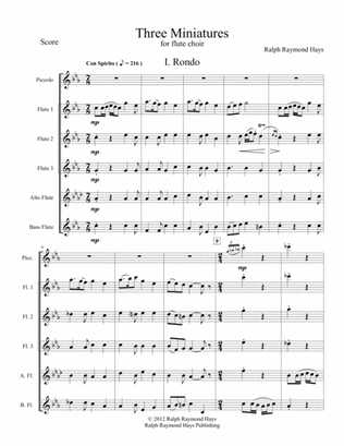 Three Miniatures for Flute Choir