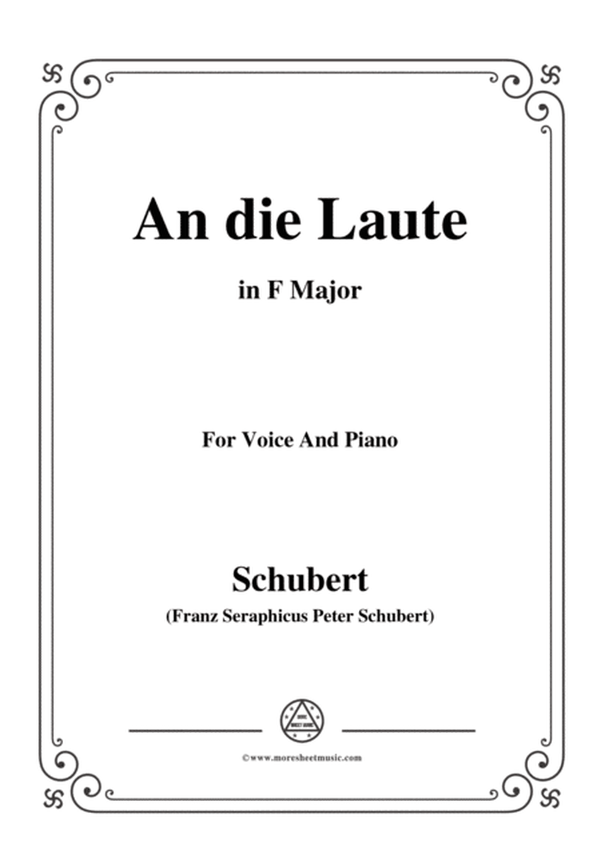 Schubert-An die Laute,Op.81 No.2,in F Major,for Voice&Piano image number null