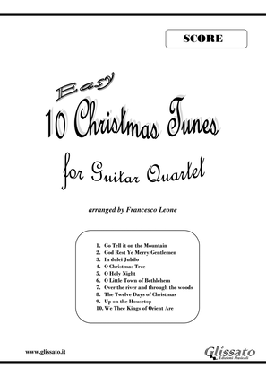 Book cover for 10 Easy Christmas Tunes - Guitar Quartet (score )