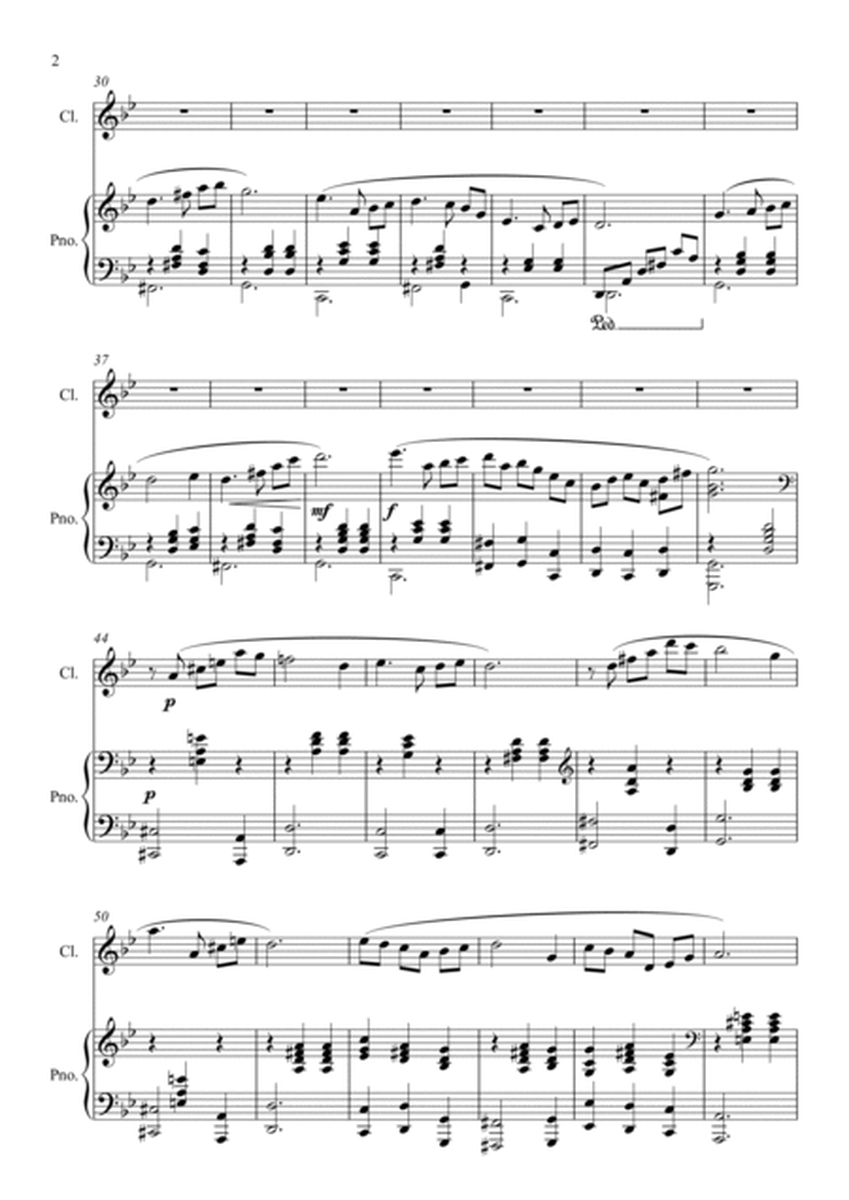 Slow Waltz for Clarinet (Bb) & Piano - Full Score image number null