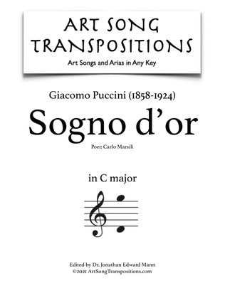 Book cover for PUCCINI: Sogno d'or (transposed to C major)