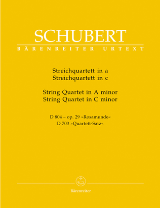Book cover for Two String Quartets - A Minor "Rosamunde" & C Minor "Quartett-Satz"