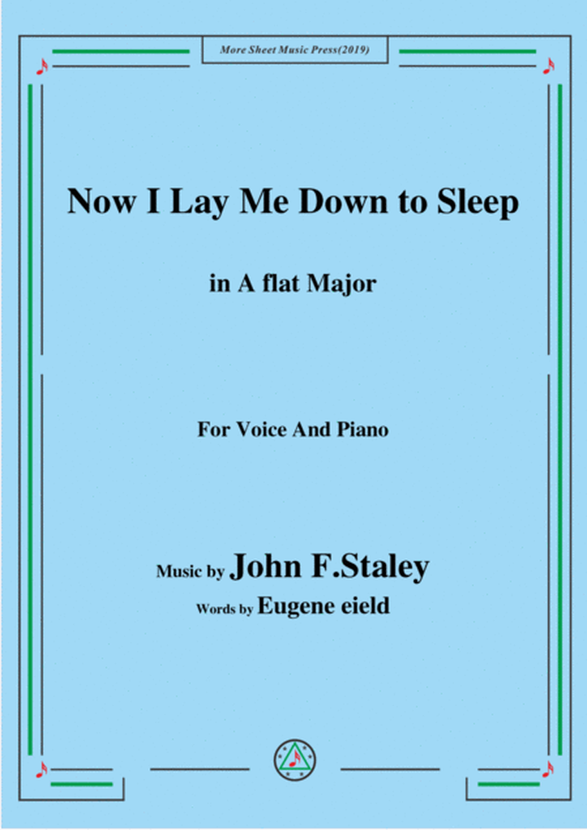 John F. Staley-Now I Lay Me Down to Sleep,in A flat Major,for Voice&Piano image number null