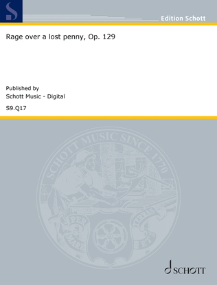 Book cover for Rage over a lost penny, Op. 129