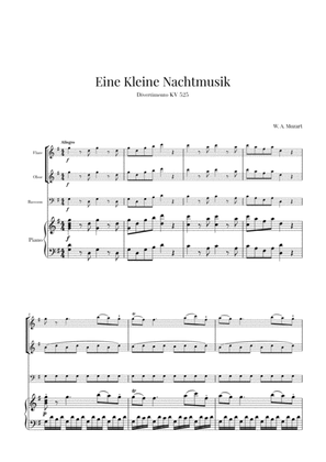 Book cover for Eine Kleine Nachtmusik for Flute, Oboe, Bassoon and Piano