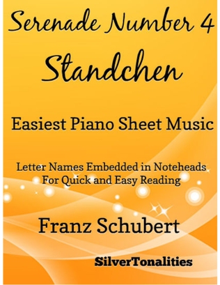 Book cover for Serenade Standchen Number 4 Easiest Piano Sheet Music