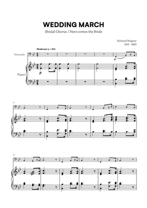 Book cover for Richard Wagner - Wedding March (Here comes the Bride) (for Cello and Piano)
