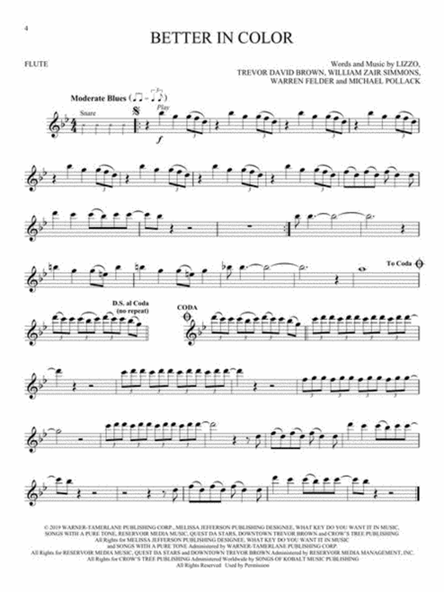 Lizzo – Cuz I Love You Instrumental Play-Along for Flute image number null