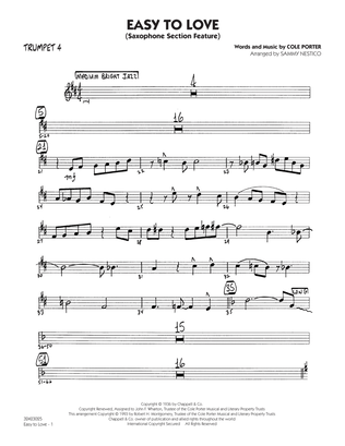 Book cover for Easy to Love (arr. Sammy Nestico) - Trumpet 4