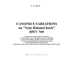 Book cover for Bach - CANONICS VARIATIONS on "Vom Himmel hoch" BWV 769