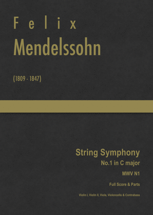 Book cover for Mendelssohn - String Symphony No.1 in C major, MWV N 1