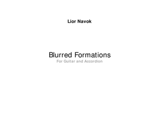 Book cover for "Blurred Formations" - for Concert Accordion and Classical Guitar [Score]