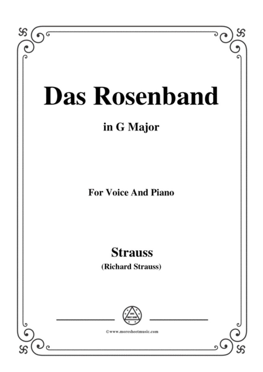 Richard Strauss-Das Rosenband in G Major,for Voice and Piano image number null