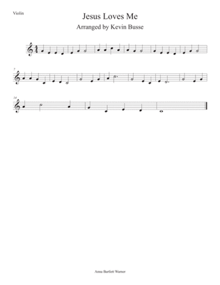 Book cover for Jesus Loves Me (Easy key of C) - Violin