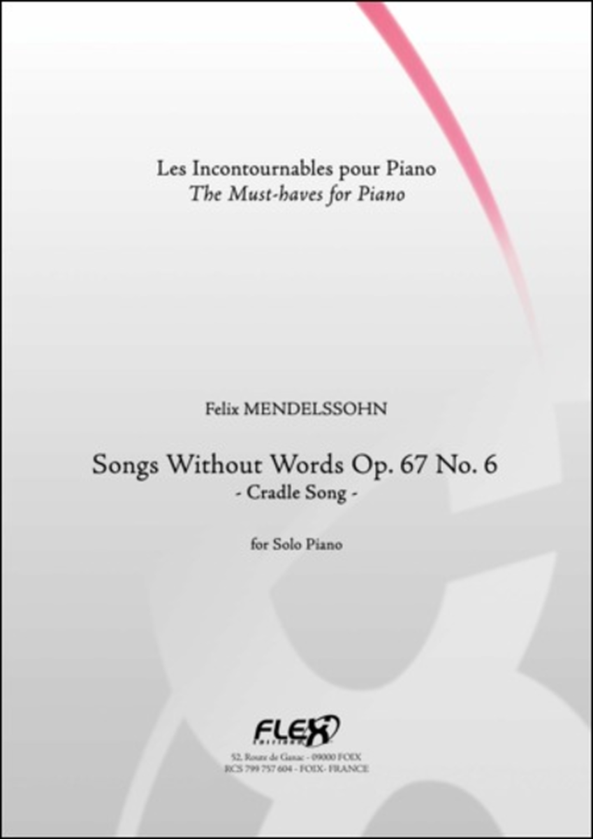 Songs Without Words Op. 67 No. 6 "Cradle Song" image number null