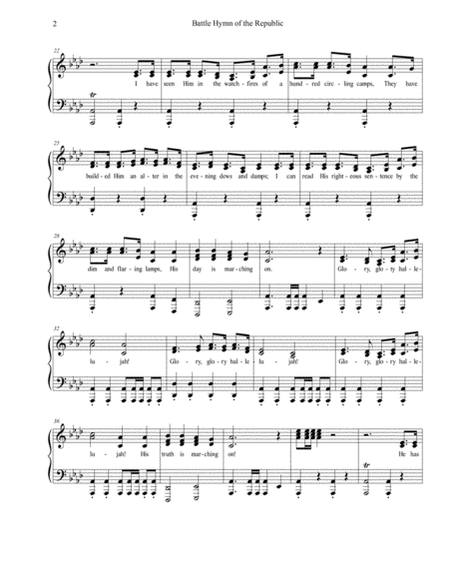 Battle Hymn of the Republic Piano and Voice image number null