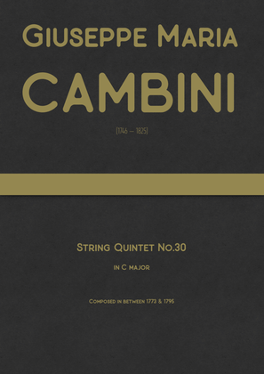 Book cover for Cambini - String Quintet No.30 in C major