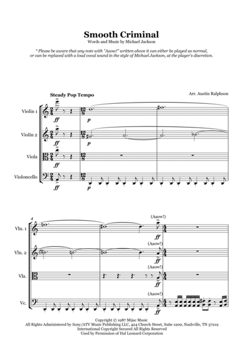 Smooth Criminal - string quartet image number null