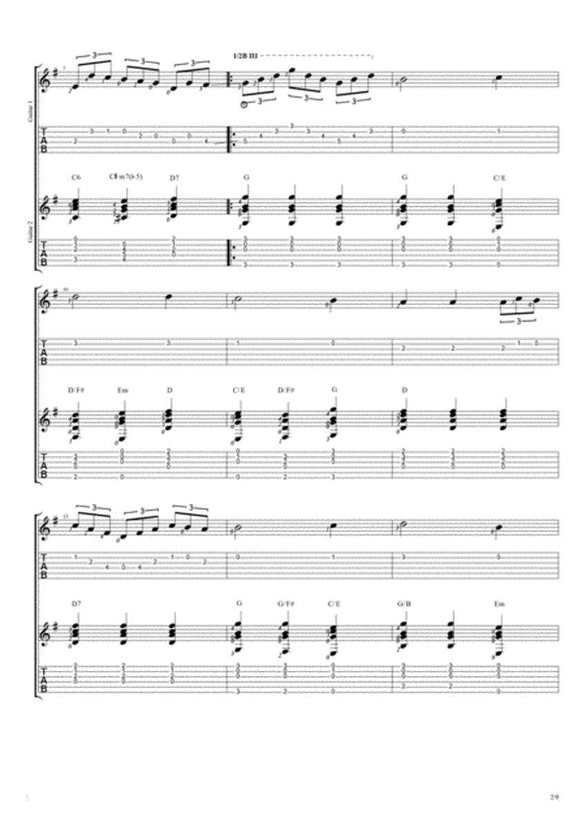 Jesu, Joy Of Man's Desiring (Duet Guitar Tablature) image number null